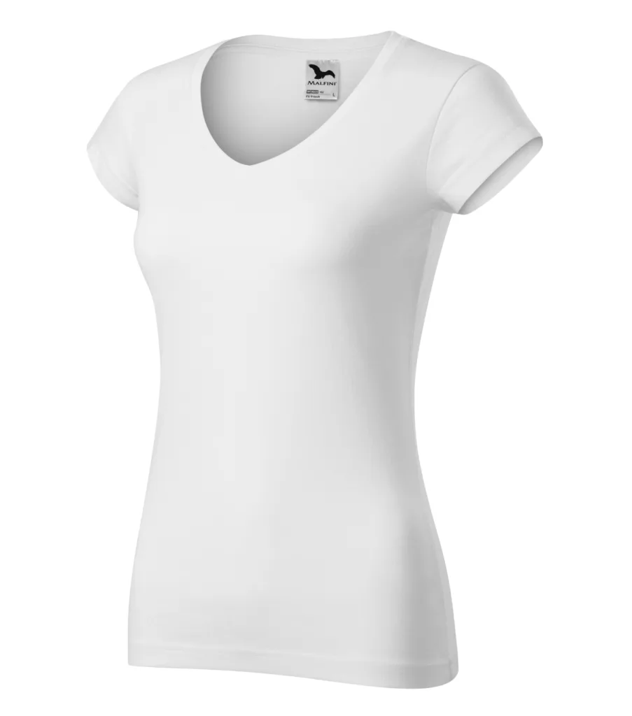 Tričko MALFINI Fit V-neck 162, dámské, bílá
