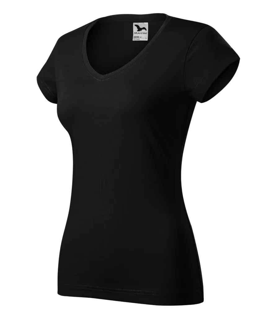 Tričko MALFINI Fit V-neck 162, dámské, černá