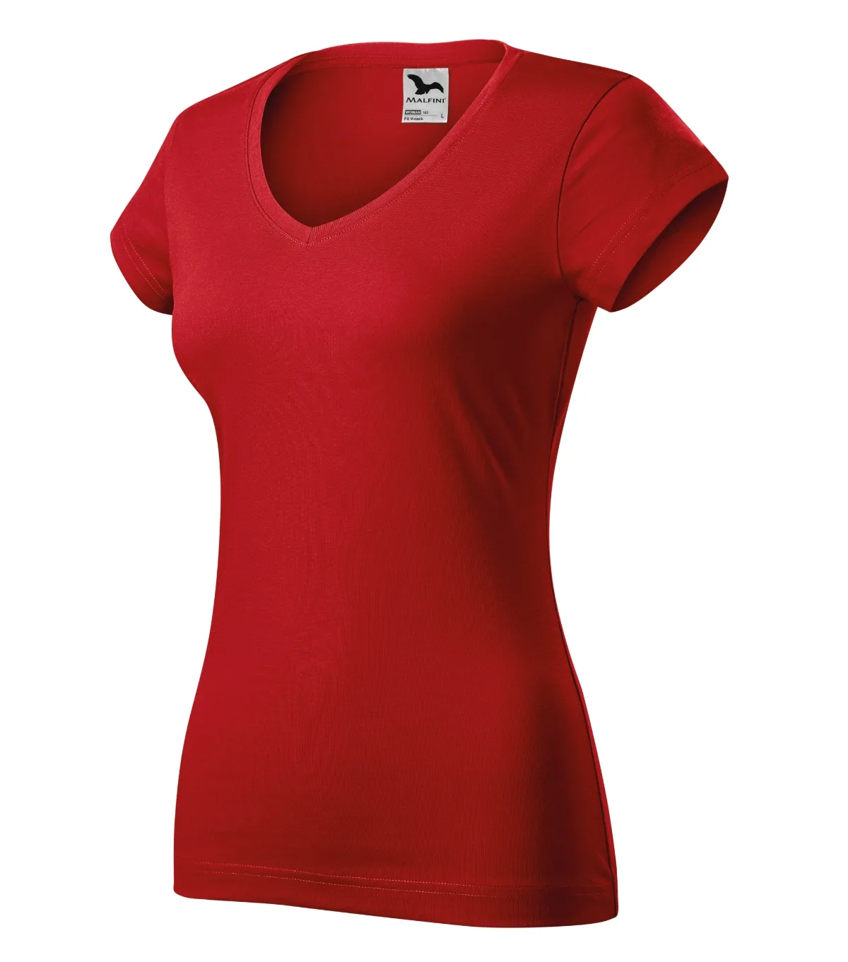 Tričko MALFINI Fit V-neck 162, dámské, červená