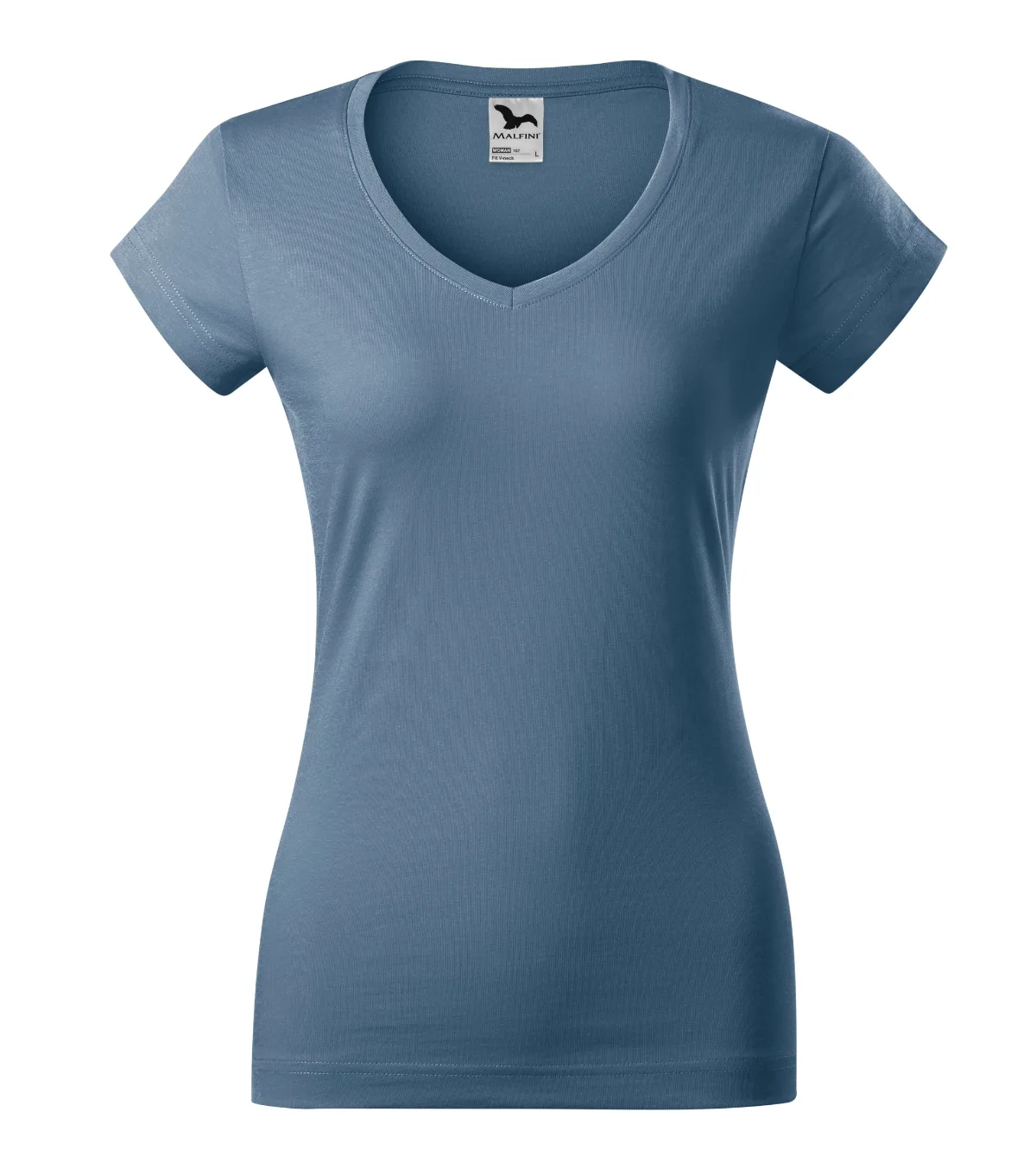 Tričko MALFINI Fit V-neck 162, dámské, denim - Obrázek 2