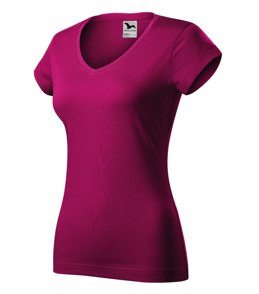 Tričko MALFINI Fit V-neck 162, dámské, fuchsia red