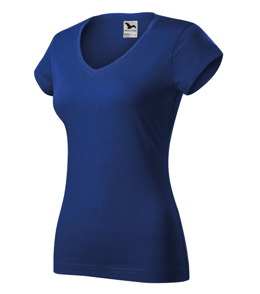 Tričko MALFINI Fit V-neck 162, dámské, královská modrá