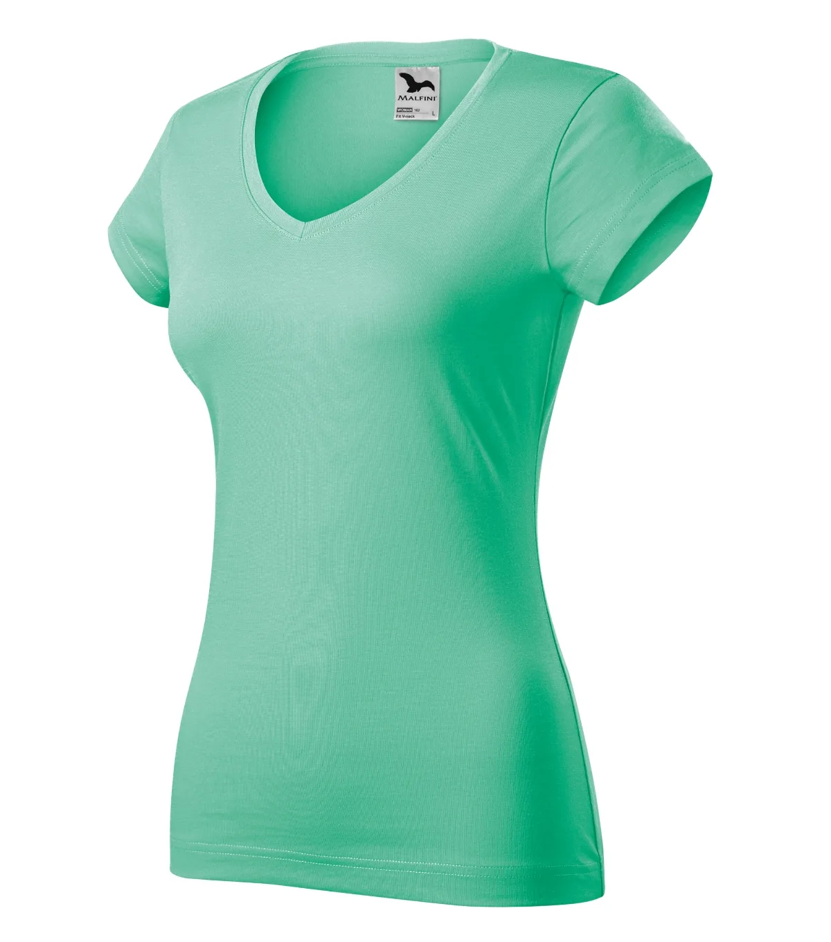 Tričko MALFINI Fit V-neck 162, dámské, mátová