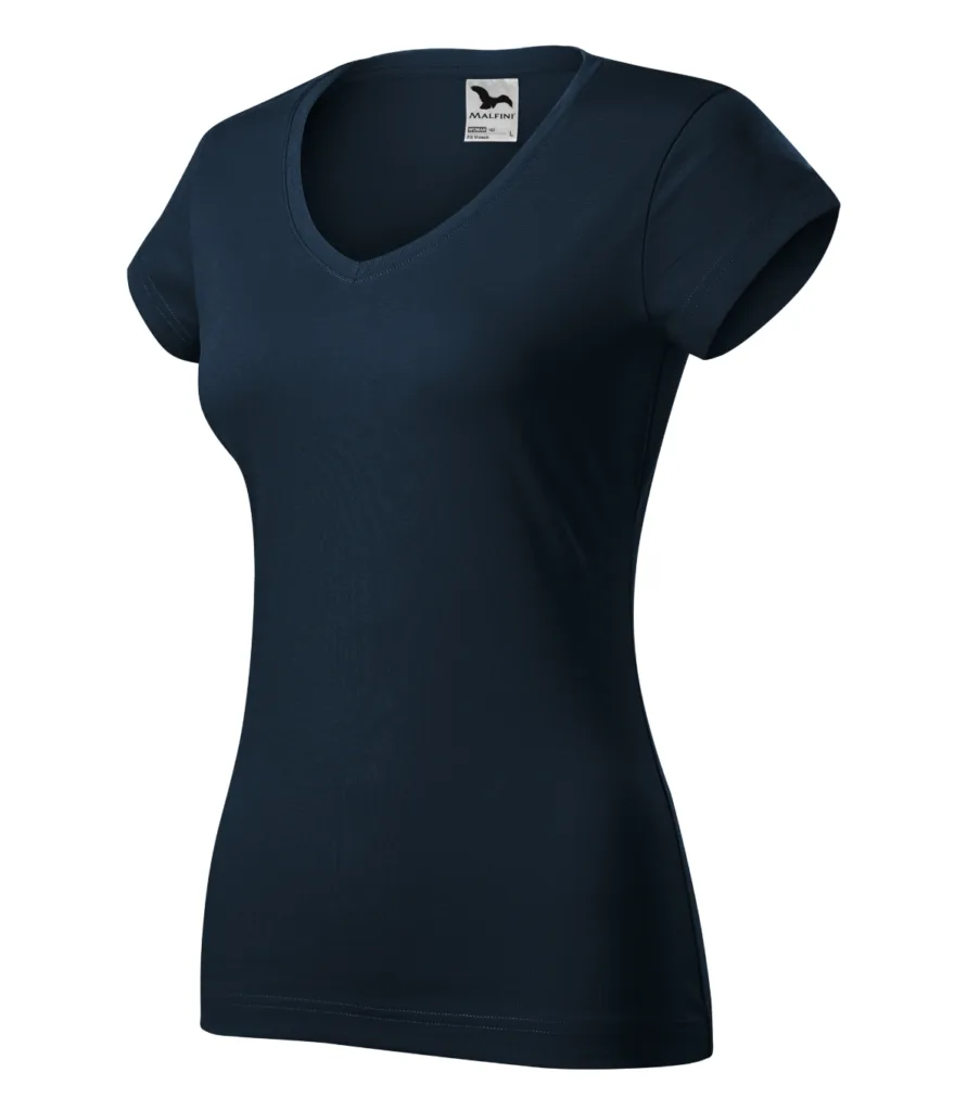 Tričko MALFINI Fit V-neck 162, dámské, námořní modrá