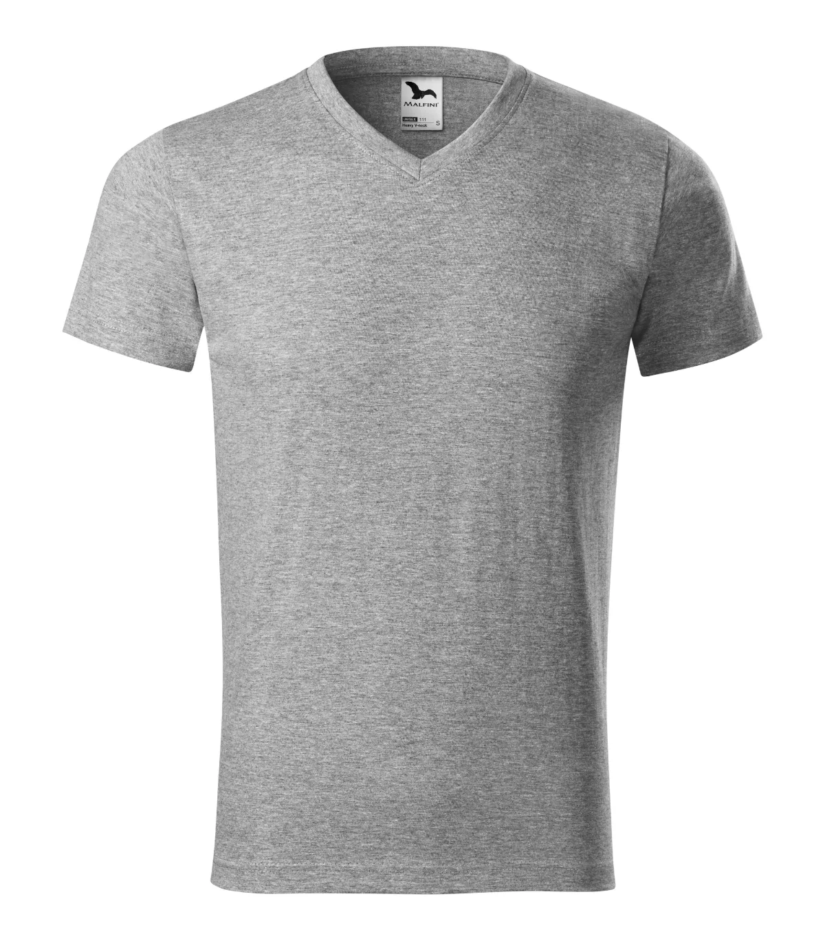 Tričko MALFINI Heavy V-neck 111, unisex, tmavě šedý melír - Obrázek 2