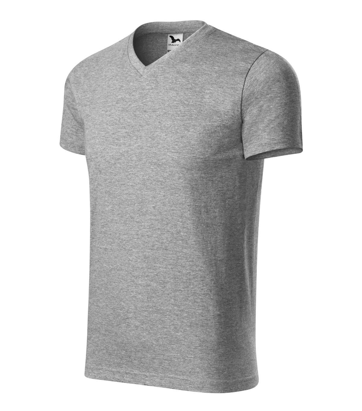 Tričko MALFINI Heavy V-neck 111, unisex, tmavě šedý melír