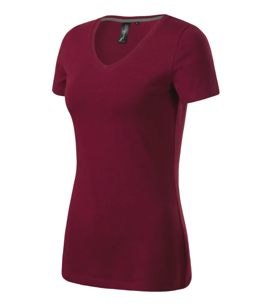 Tričko MALFINI Premium Action V-neck 701, dámské, garnet