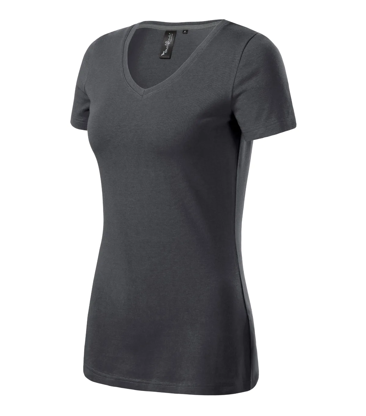 Tričko MALFINI Premium Action V-neck 701, dámské, light anthracite
