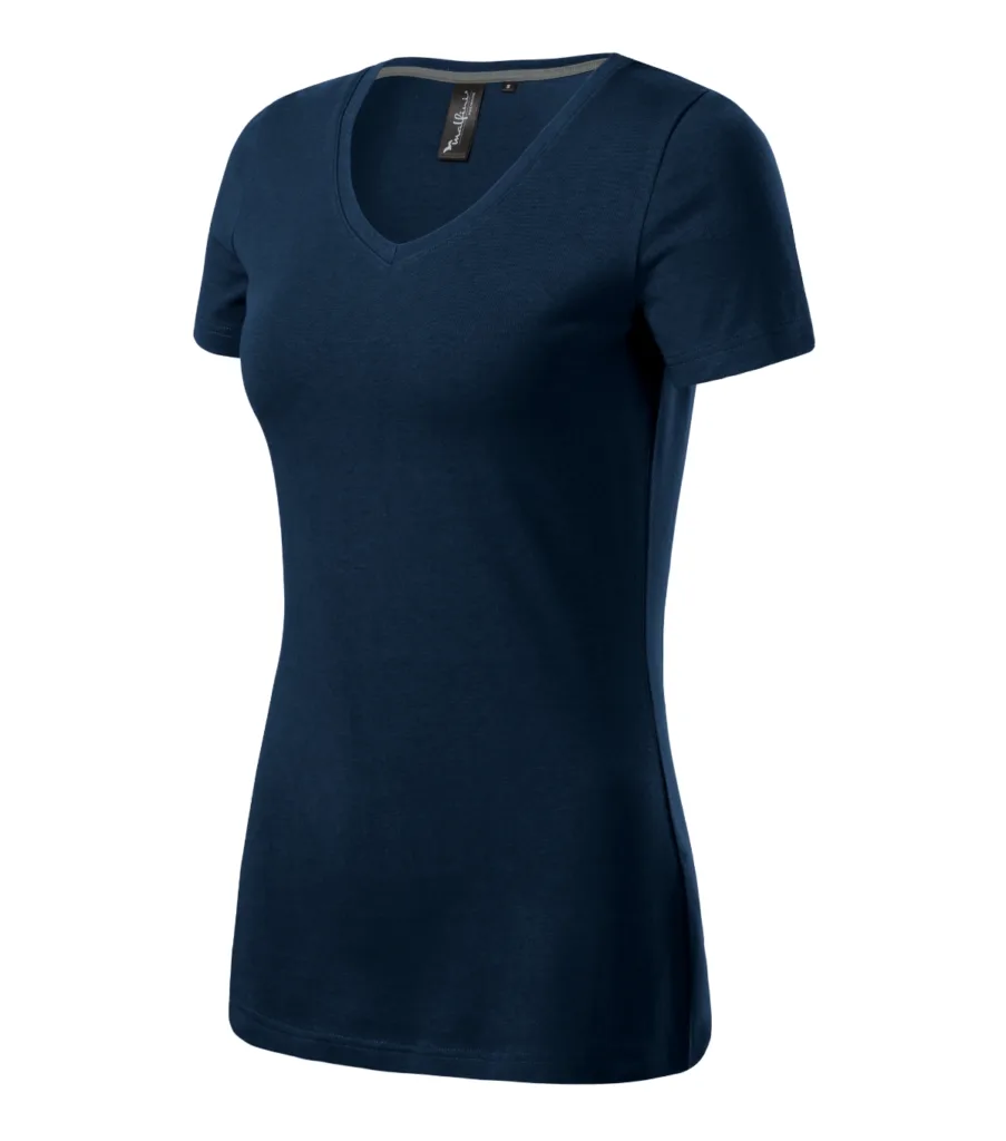Tričko MALFINI Premium Action V-neck 701, dámské, námořní modrá