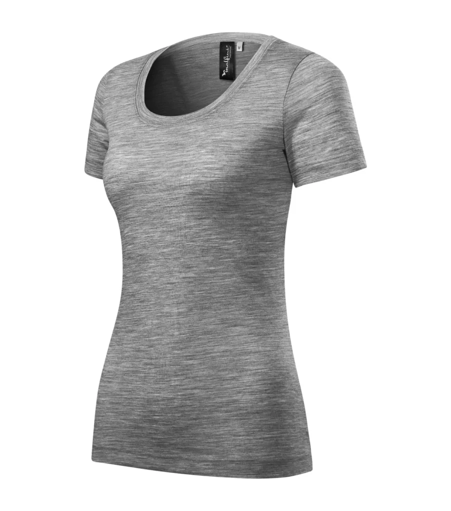 Tričko MALFINI Premium Merino Rise 158, dámské, tmavě šedý melír