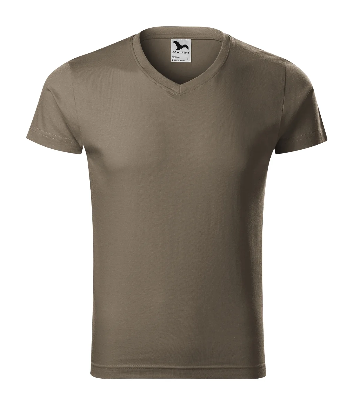 Tričko MALFINI Slim Fit V-neck 146, pánské, army - Obrázek 2