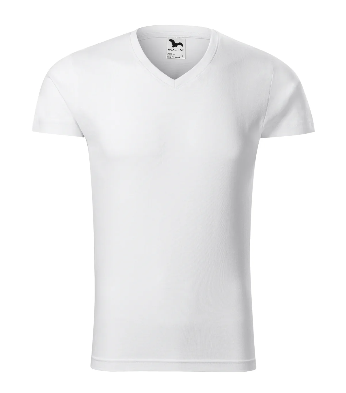 Tričko MALFINI Slim Fit V-neck 146, pánské, bílá - Obrázek 2