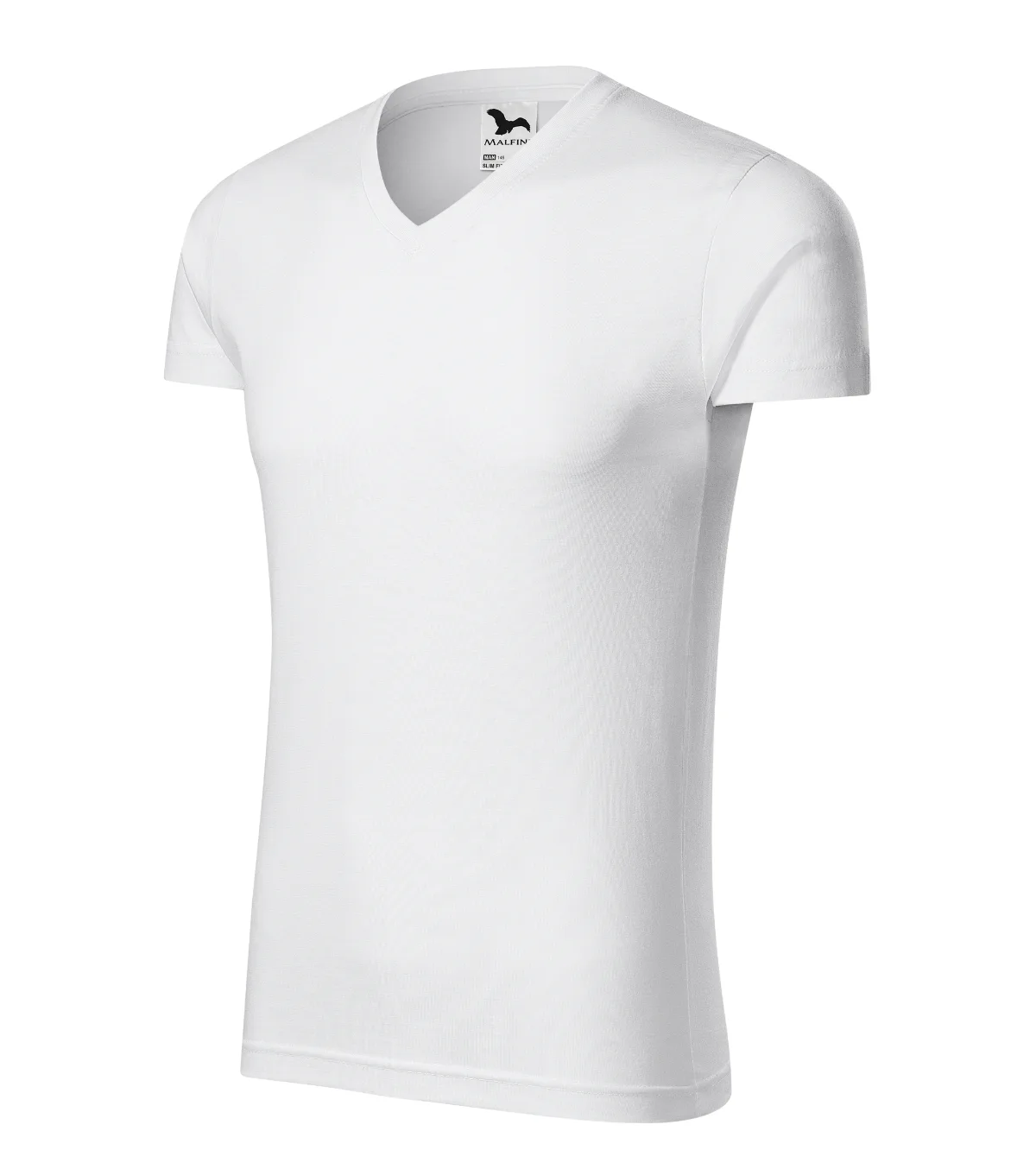 Tričko MALFINI Slim Fit V-neck 146, pánské, bílá