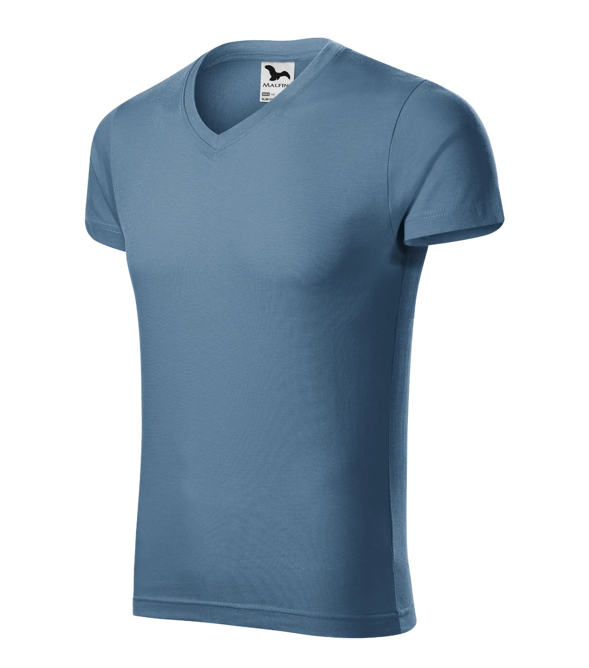 Tričko MALFINI Slim Fit V-neck 146, pánské, denim