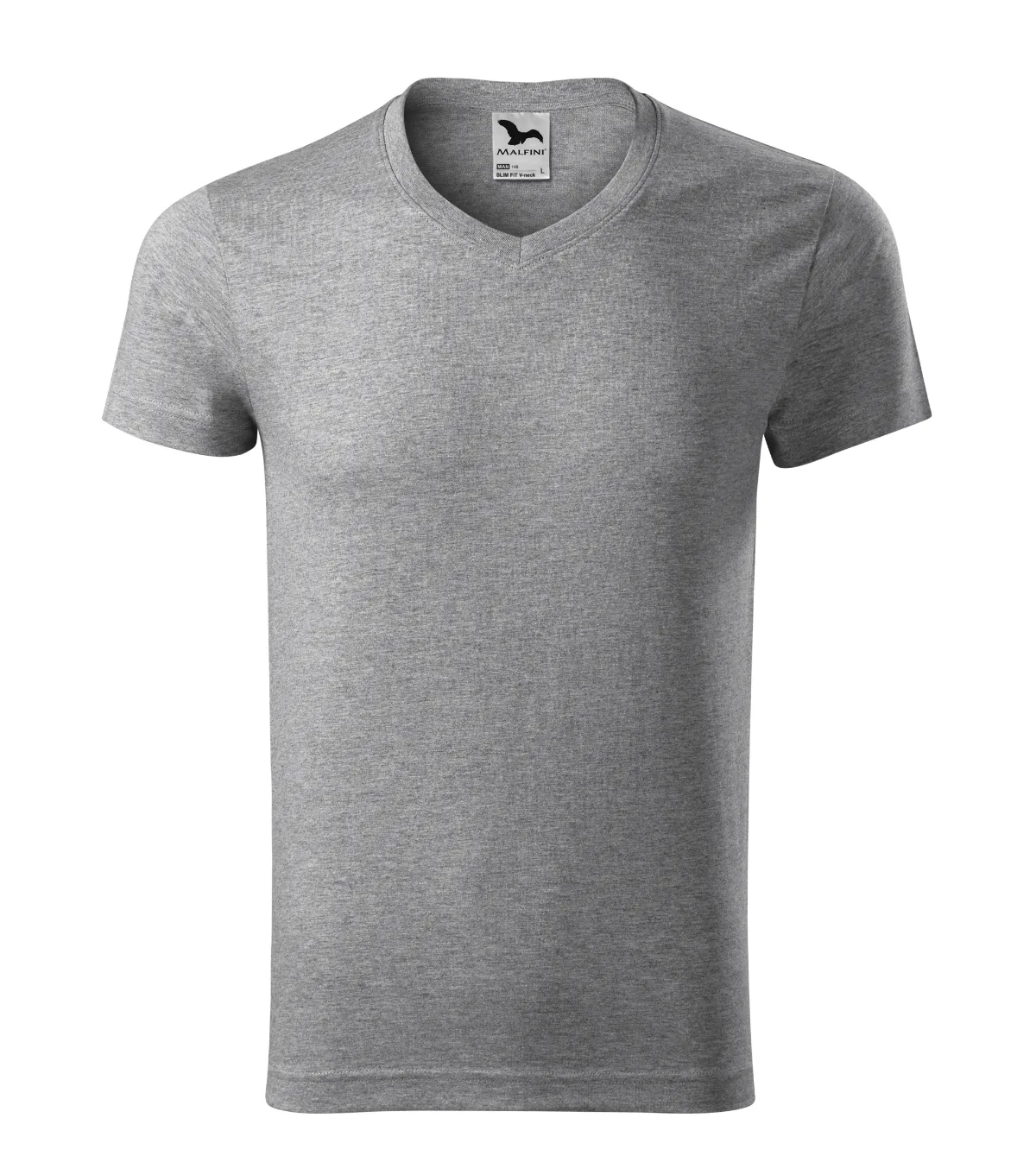 Tričko MALFINI Slim Fit V-neck 146, pánské, tmavě šedý melír - Obrázek 2