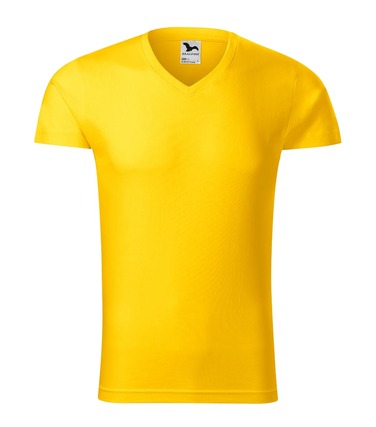 Tričko MALFINI Slim Fit V-neck 146, pánské, žlutá - Obrázek 2