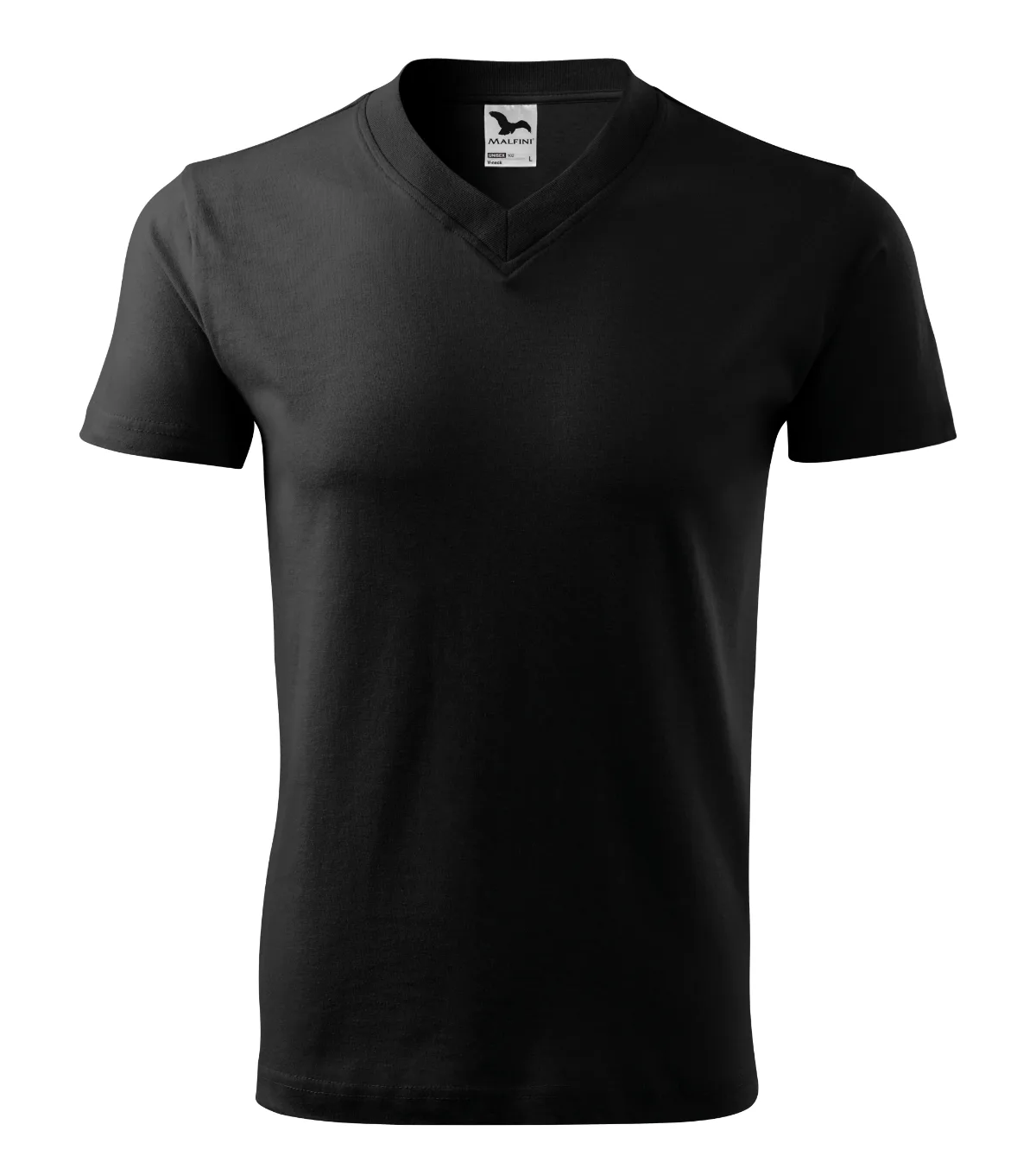 Tričko MALFINI V-neck 102, unisex, černá - Obrázek 2