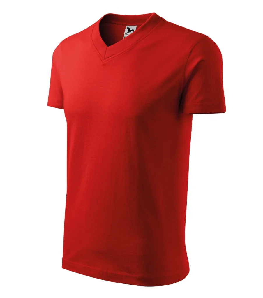 Tričko MALFINI V-neck 102, unisex, červená