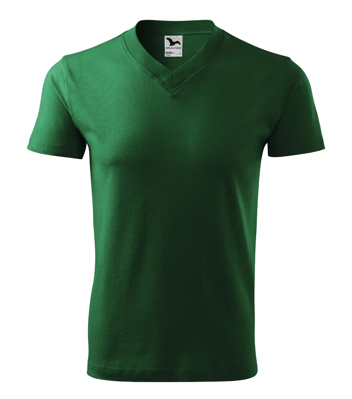 Tričko MALFINI V-neck 102, unisex, lahvově zelená - Obrázek 2
