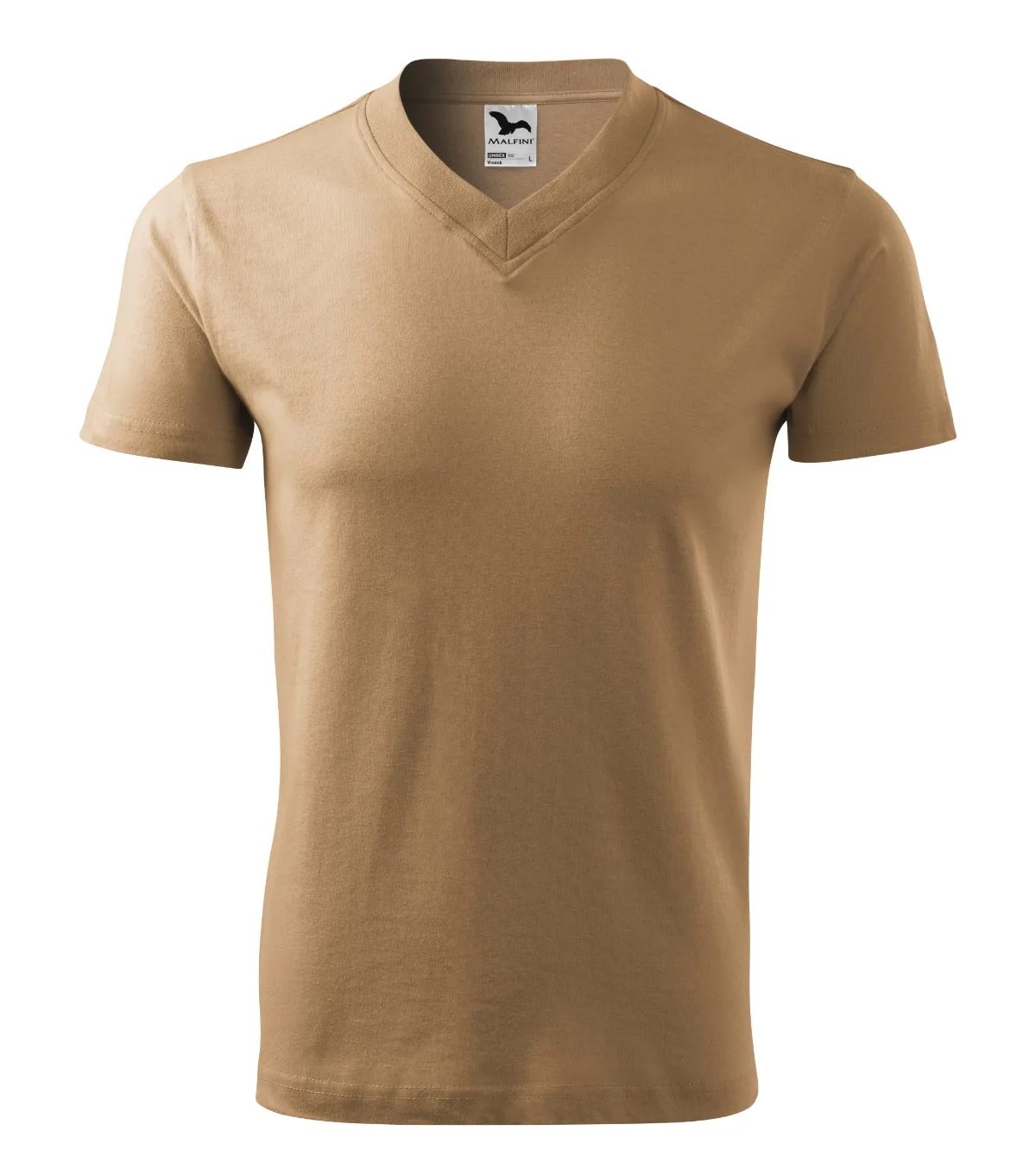 Tričko MALFINI V-neck 102, unisex, písková - Obrázek 2