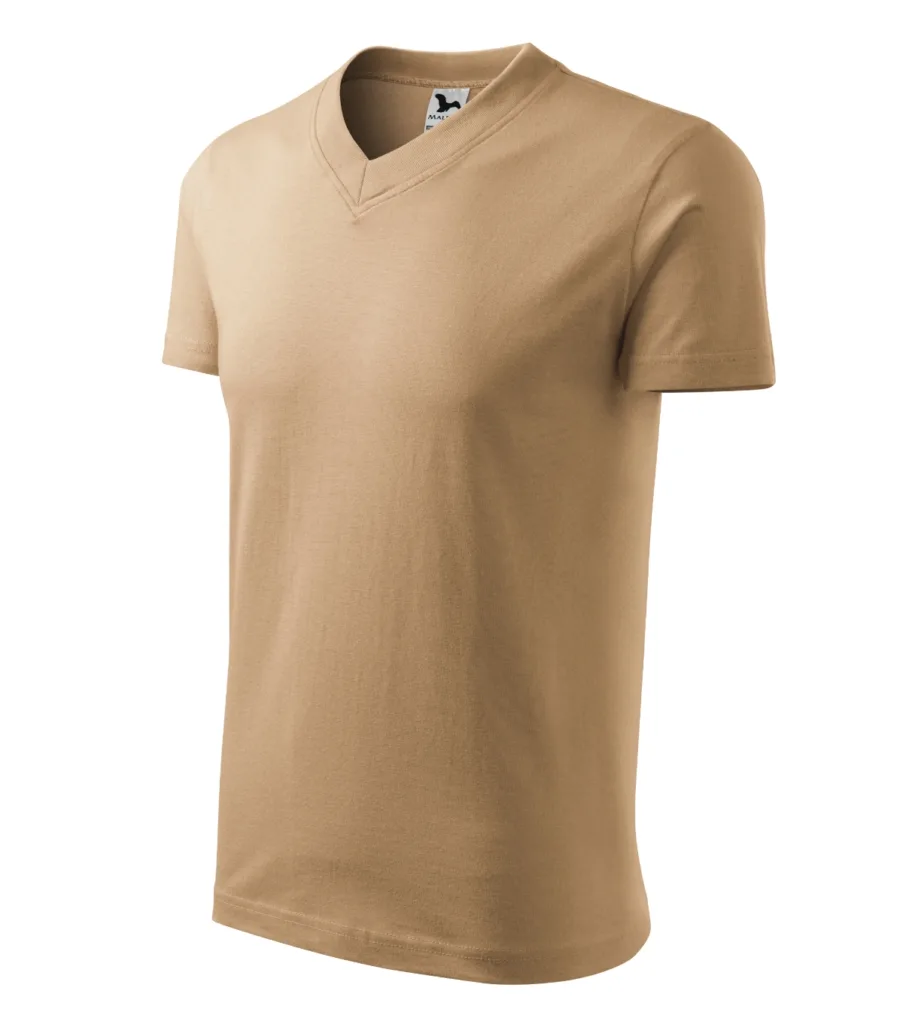 Tričko MALFINI V-neck 102, unisex, písková