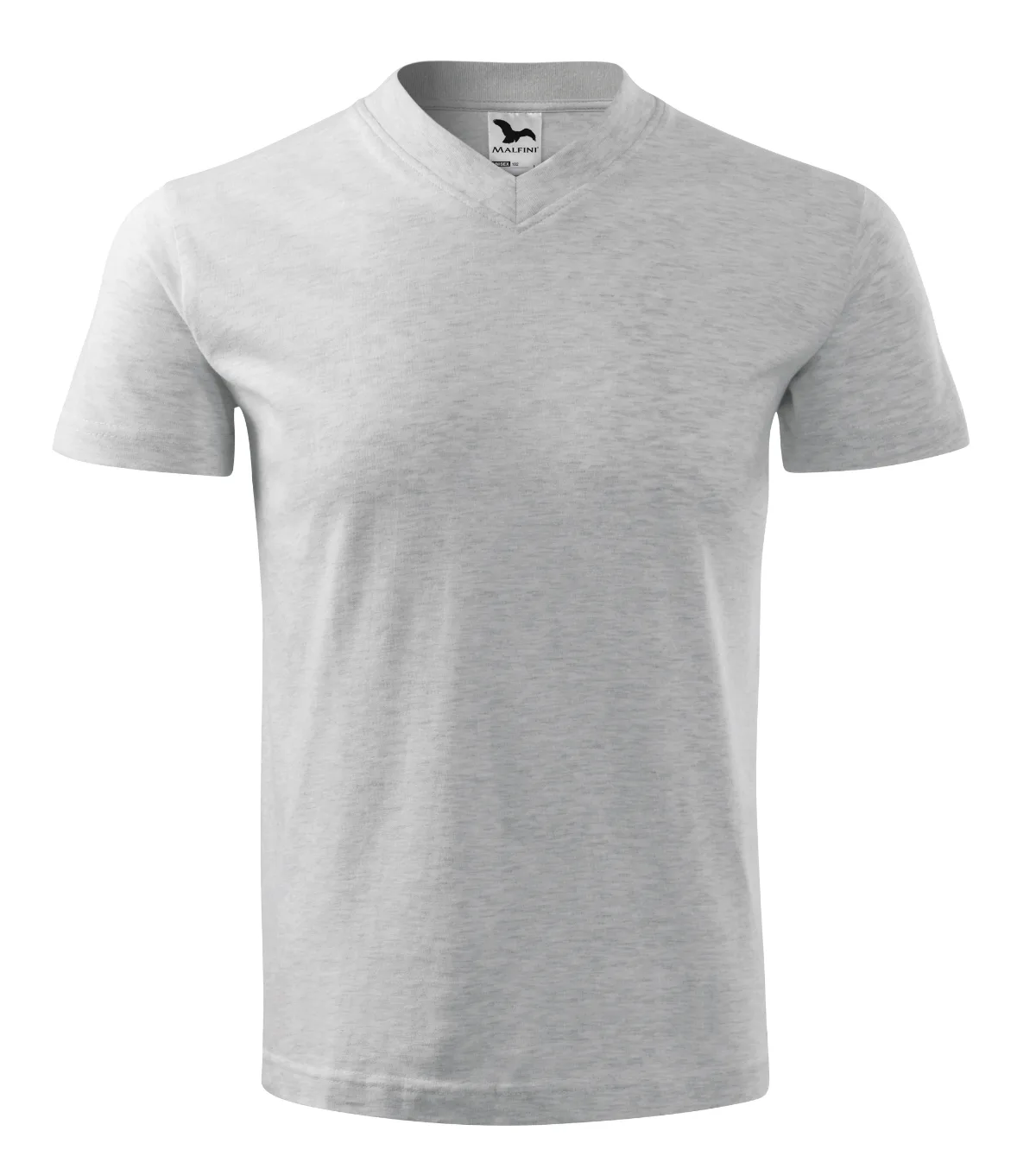 Tričko MALFINI V-neck 102, unisex, světle šedý melír - Obrázek 2