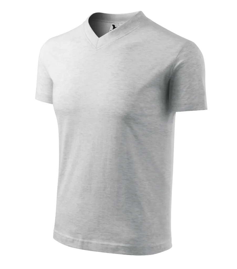 Tričko MALFINI V-neck 102, unisex, světle šedý melír