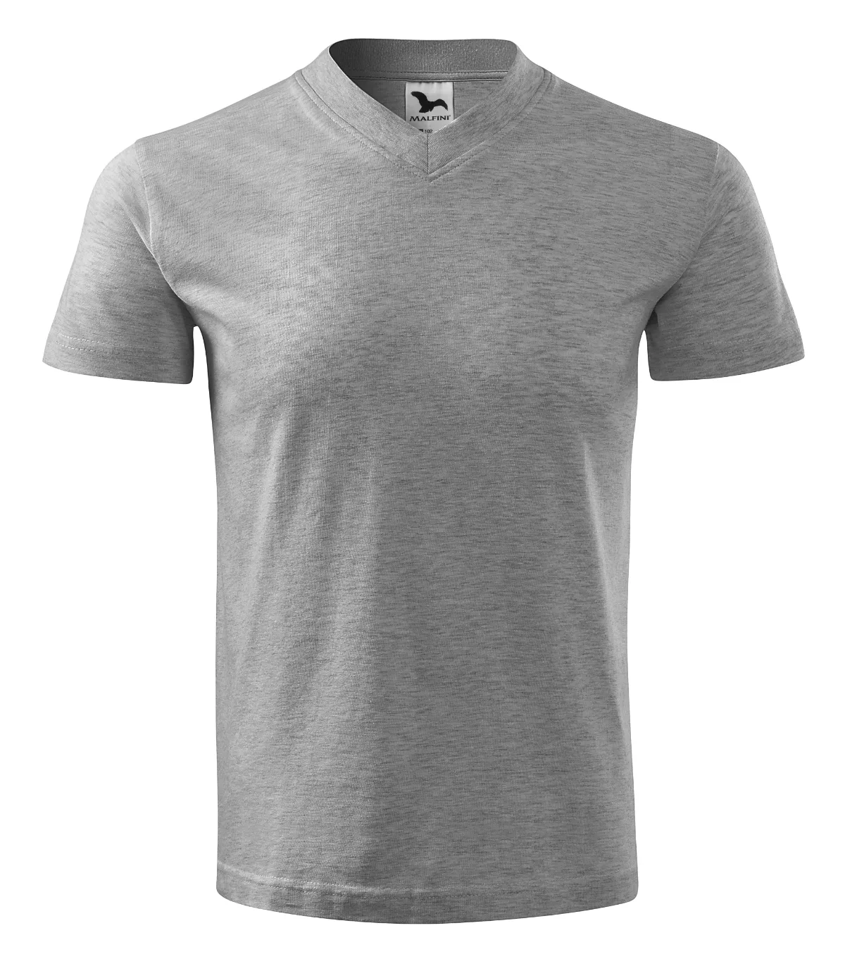 Tričko MALFINI V-neck 102, unisex, tmavě šedý melír - Obrázek 2