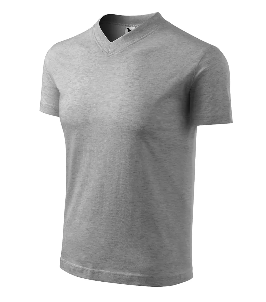 Tričko MALFINI V-neck 102, unisex, tmavě šedý melír