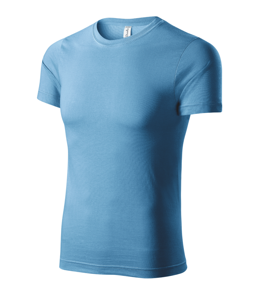 Tričko PICCOLIO Paint P73, unisex, azurově modrá