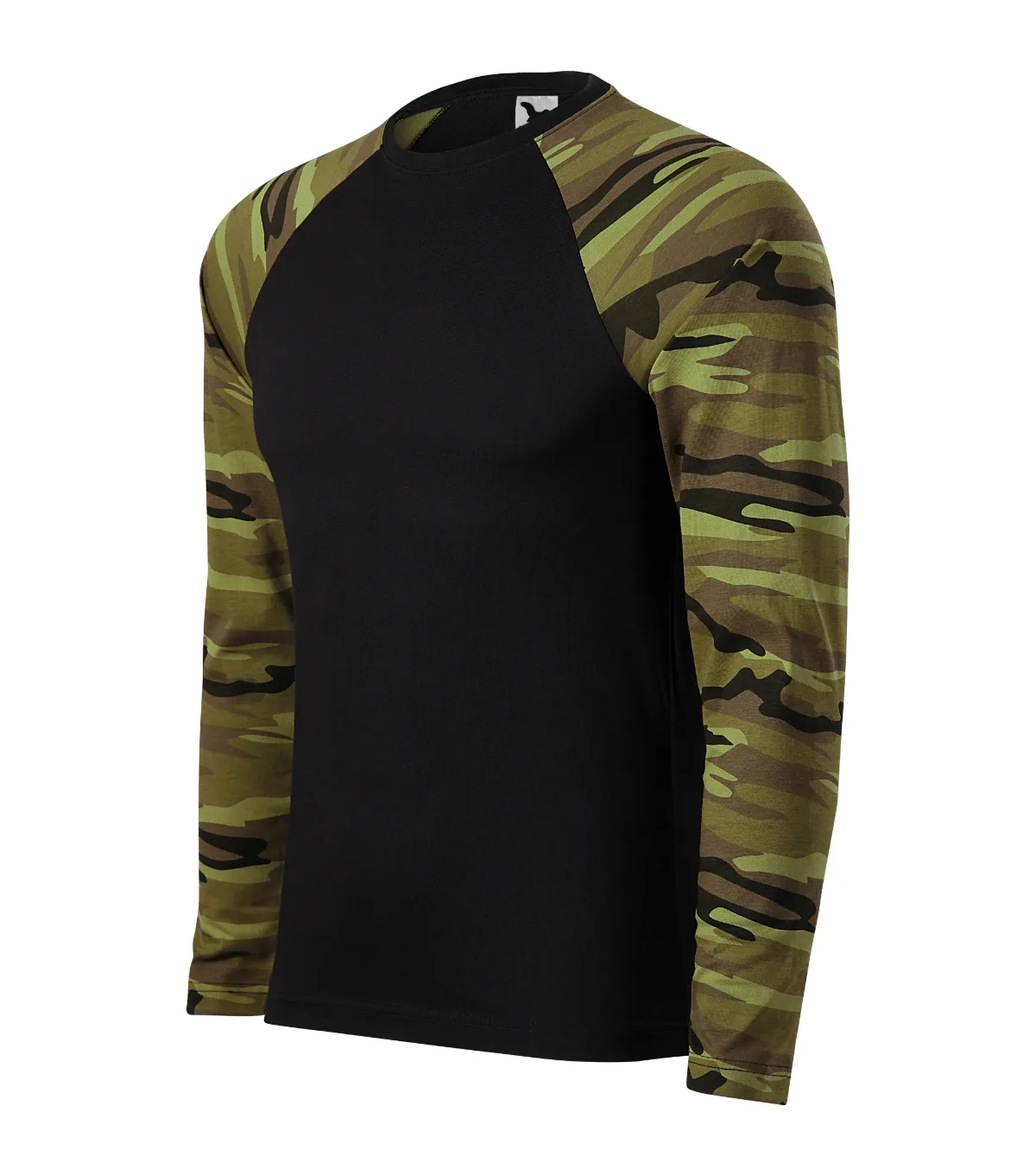 Triko MALFINI Camouflage LS 166, unisex, camouflage green