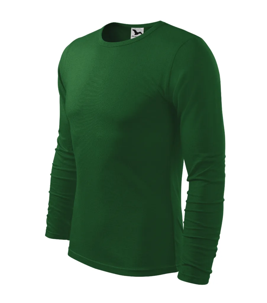 Triko MALFINI Fit-T LS 119, pánské, lahvově zelená