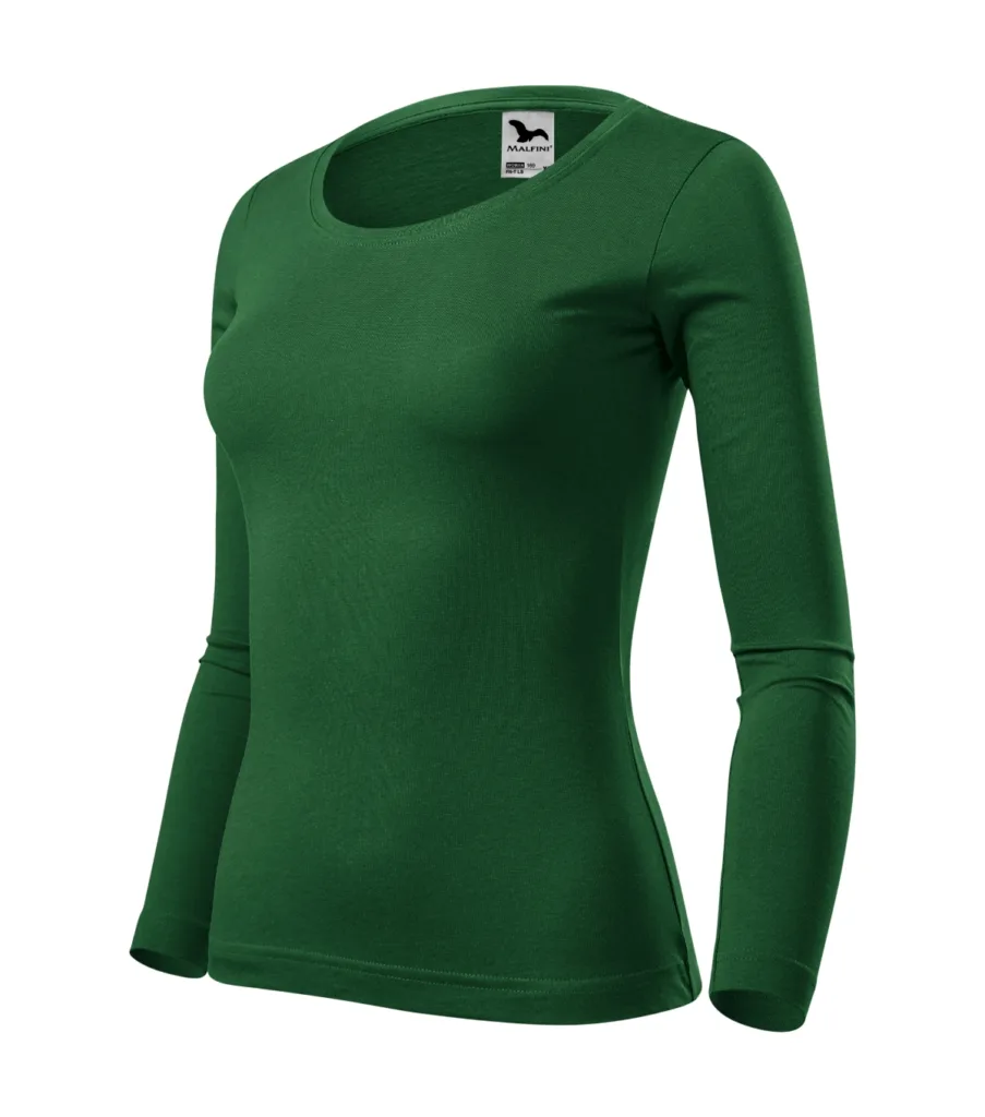 Triko MALFINI Fit-T LS 169, dámské, lahvově zelená