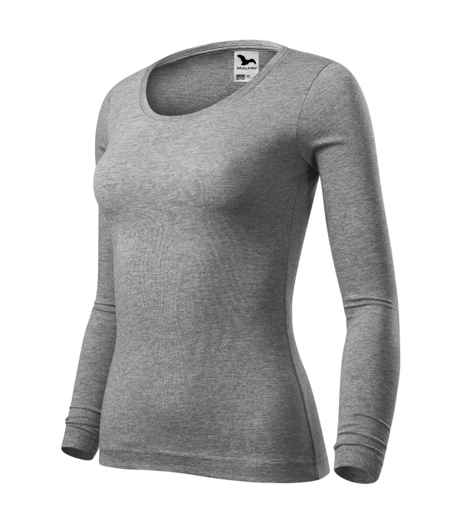 Triko MALFINI Fit-T LS 169, dámské, tmavě šedý melír