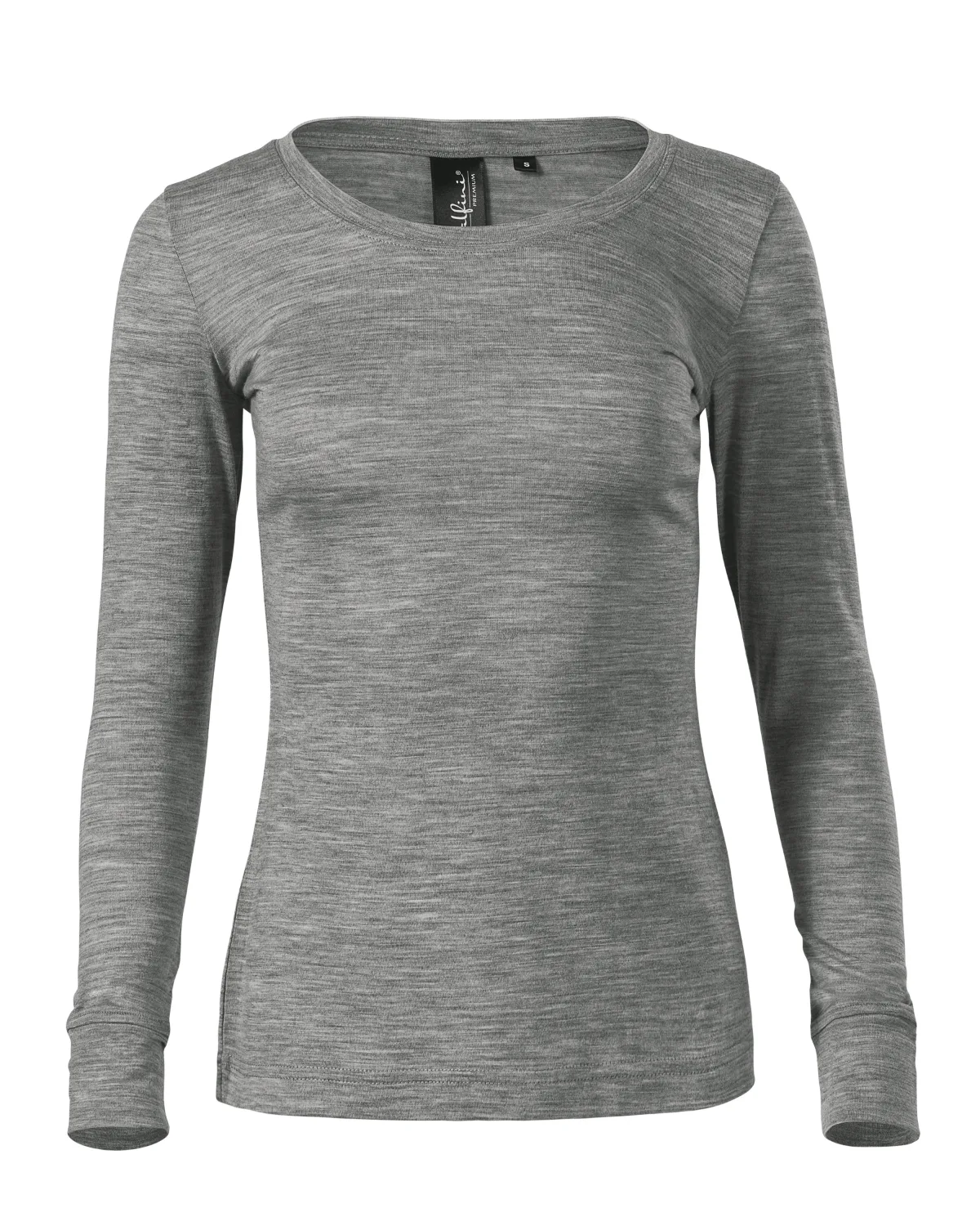 Triko MALFINI Premium Merino Rise LS 160, dámské, tmavě šedý melír - Obrázek 2