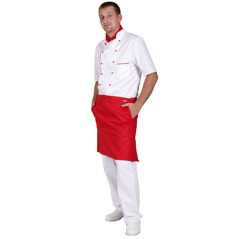 Zástěra TRADETEX JAN, unisex, červená, pohled 2